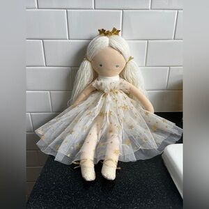 Alimrose Ballerina Doll White & Gold Star Tulle